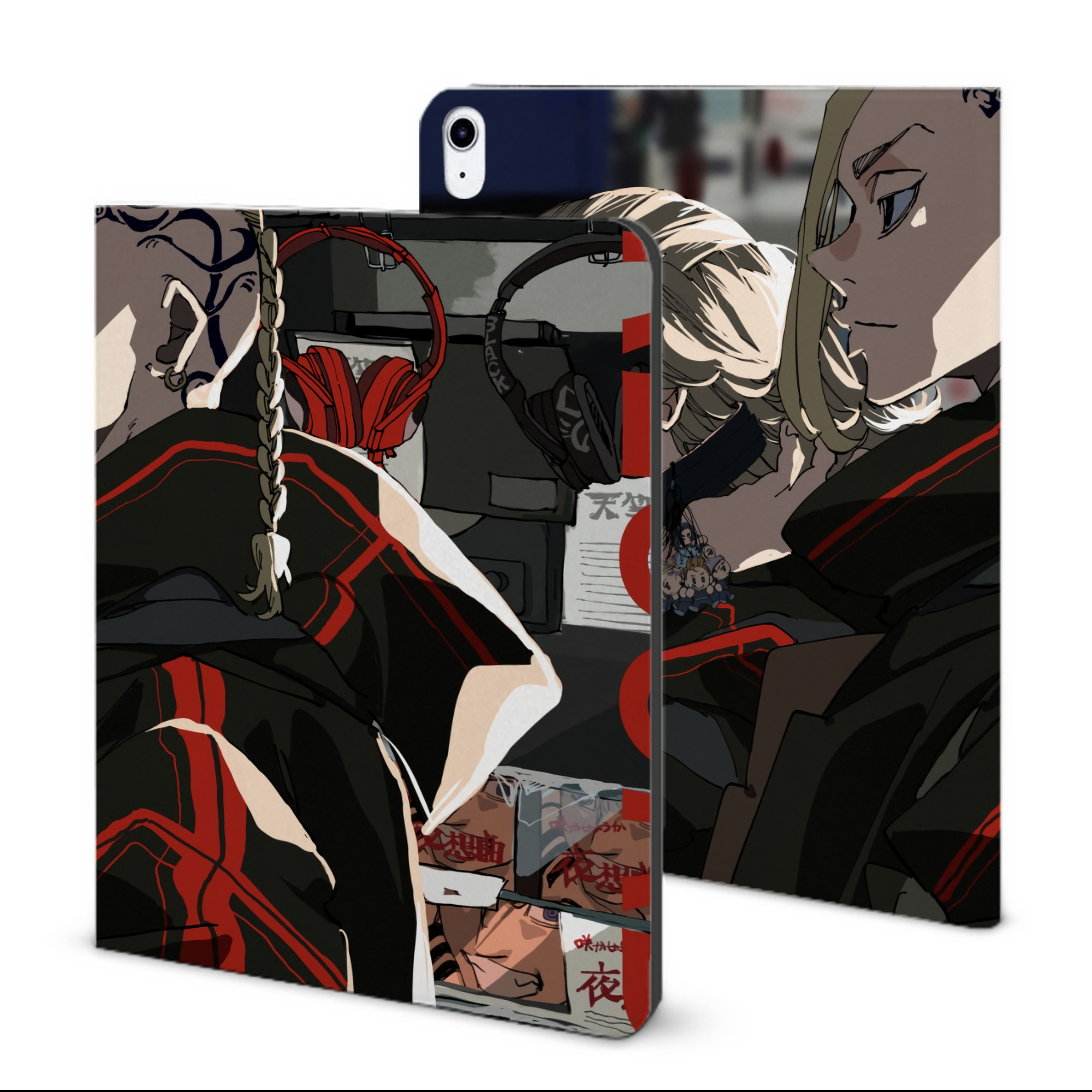 （画像用） 東京リベンジャーズ Tokyo Revengers IPad ケース ブック型 PUレザー TPU 耐衝撃 軽量 薄型 ペン収納なし 全面保護 IPad 各モデル対応